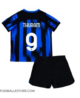 Günstige Inter Milan Marcus Thuram #9 Heimtrikotsatz Kinder 2023-24 Kurzarm (+ Kurze Hosen)